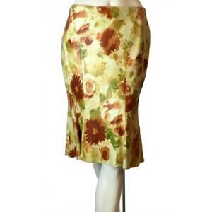 NEW IZZY CAMILLERI women's printed leather skirt in yellow multi